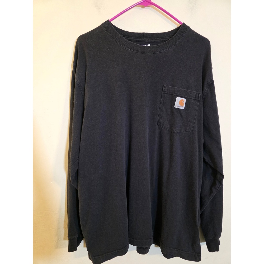 Carhartt Mens Loose Fit Long Sleeve Pocket T-Shirt Black K126 BLK Large